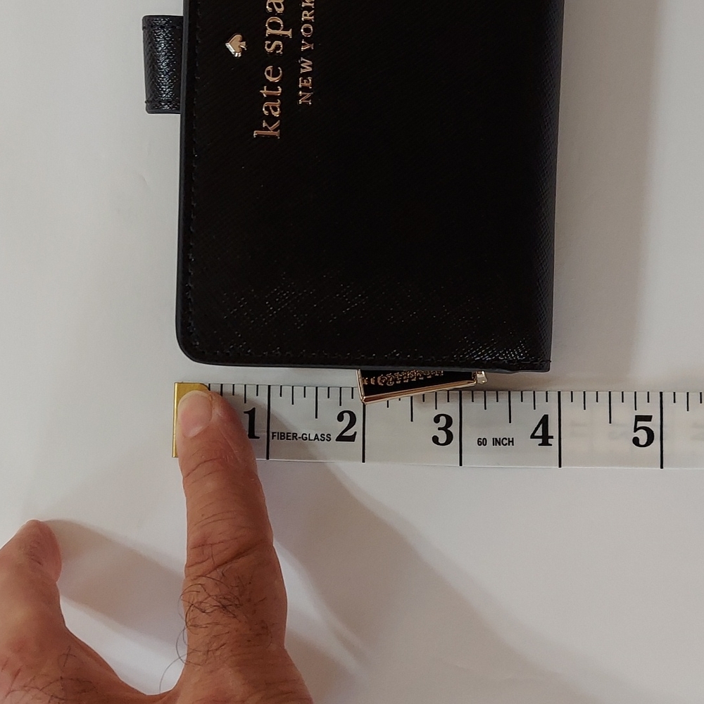 NWT Kate Spade NY Staci ifold Wallet Saffiano Leather Black - Picture 11 of 13